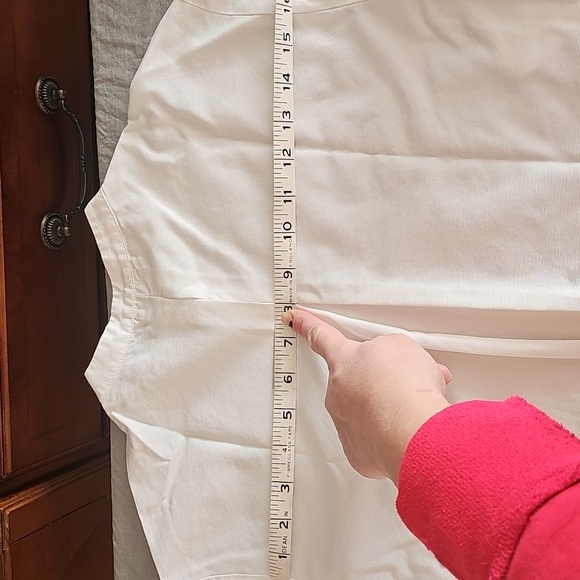 MAJE CHARLYZ fluted sleeve cotton poplin white shirt ,Sz.2  V-BL - Picture 13 of 14